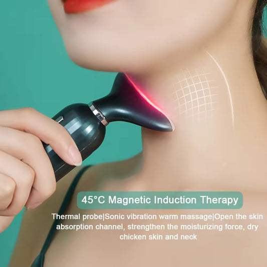 ✨ 3 Colors LED Neck & Face Beauty Device | Photon Therapy | Skin Tightening & Anti-Wrinkle💆‍♀️